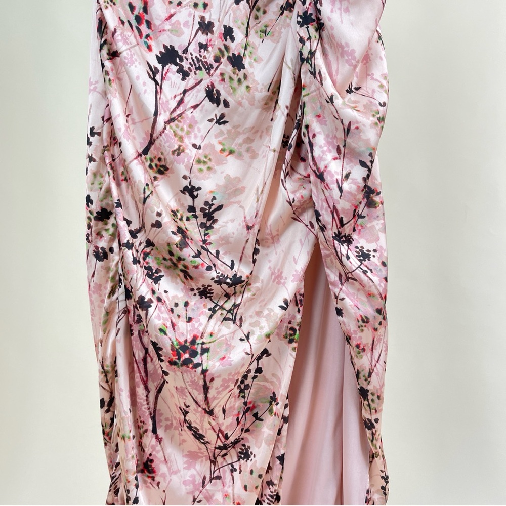 Katie May Pink and Brown Ruched Strapless Gown - Picture 9 of 13